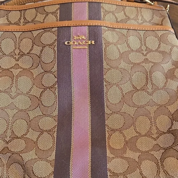 Coach File Brown and Purple Signature Crossbody Bag - Picture 13 of 13